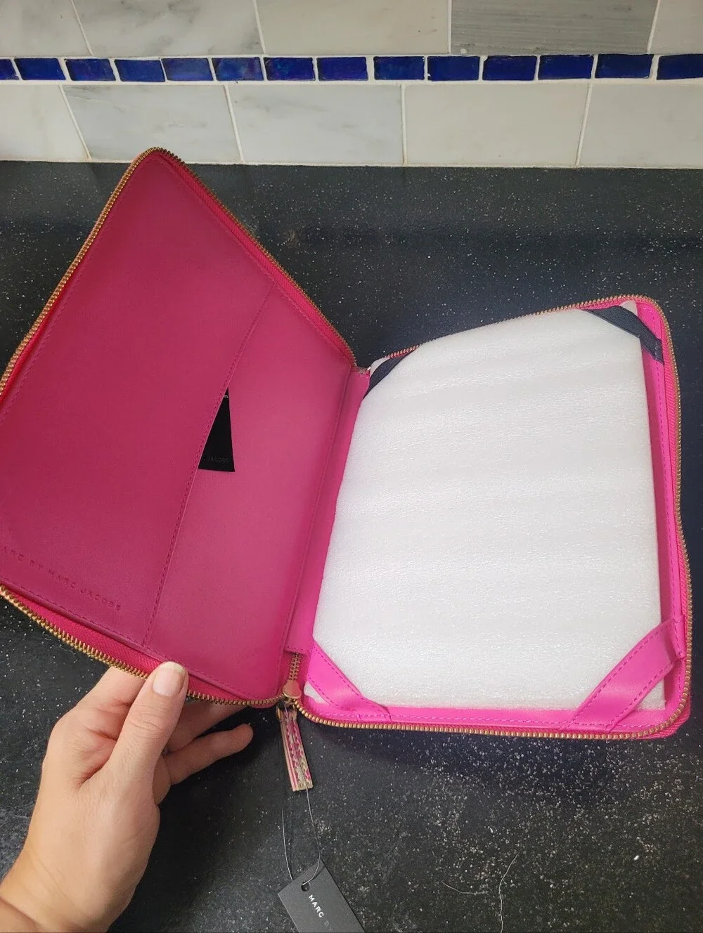 Marc by Marc Jacobs Iridescent Pink Leopard-Print IPad/Tablet Case Retails $138